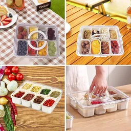 6-Compartment Fridge Storage Box – Leak-Proof, Space-Saving Organizer