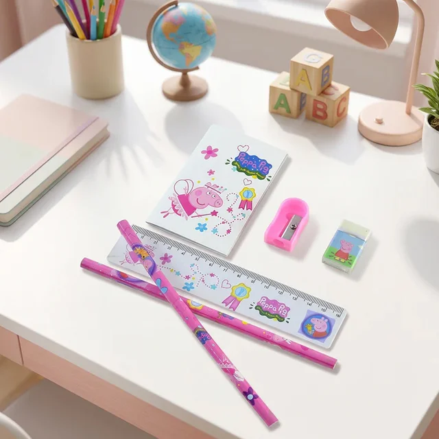 6-in-1 Student Stationery Combo Kit with Pencils, Ruler and Pouch for Kids (1 Set)