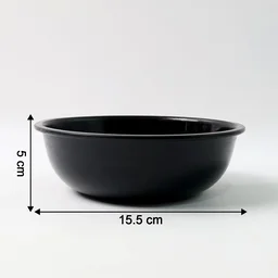 6-Inch Black Plastic Serving Bowl – Deep & Durable Design