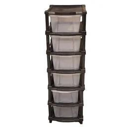 6-Layer Plastic Drawer Storage Cabinet – Transparent & Modular