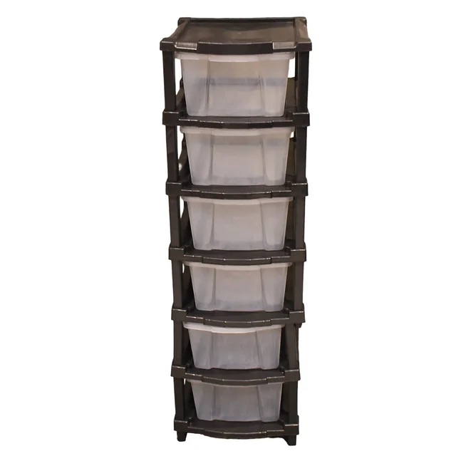 6-Layer Plastic Drawer Storage Cabinet – Transparent & Modular