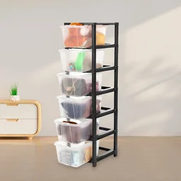 6-Layer Plastic Drawer Storage Cabinet – Transparent & Modular