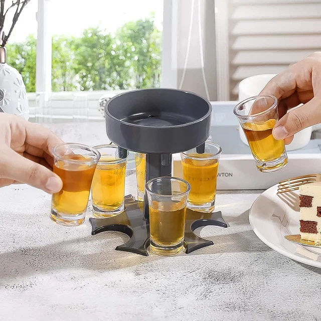 6-Port Drink Dispenser Stand – Even Flow for Party Shots