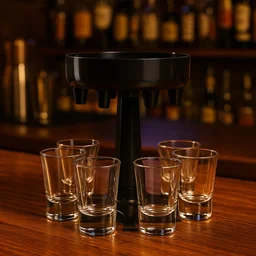 6-Port Drink Dispenser Stand – Even Flow for Party Shots
