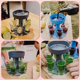 6-Port Drink Dispenser Stand – Even Flow for Party Shots