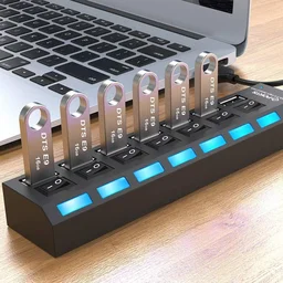 7 Port USB Hub – 7-in-1 Individual Switches, LED Indicators | Compshop