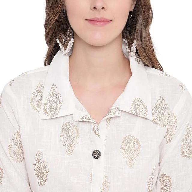 Stylum Women's Printed Rayon Blend Shirt Skirt Set An - XL