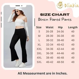 BLINKIN Ribbed Stretchable Flared Pants for Women | Boot Cut Bell Bottom Pants for Women - Ideal for Yoga & Gym Wear,Casual Wear & Office Wear Trousers for Women An - XXXL