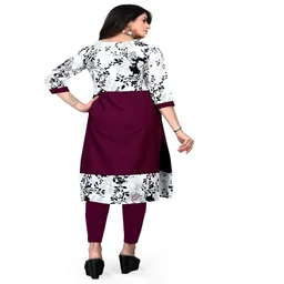 MS VHCK ENTERPRISE Women's for Stylish Latest Prined Crepe A-line Kurti Kurtis Kurta AN - 5XL