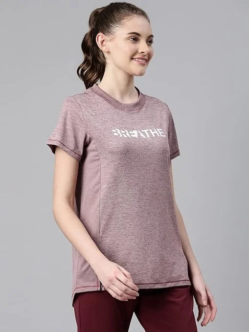 Enamor Womens Athleisure A306-Dry Fit with Antimicrobial & Sweat Wicking Crew Neck Short Sleeve Breathe Active Wear T-Shirt An - XXL