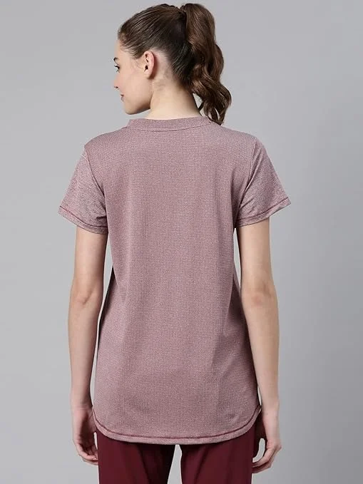 Enamor Womens Athleisure A306-Dry Fit with Antimicrobial & Sweat Wicking Crew Neck Short Sleeve Breathe Active Wear T-Shirt An - XXL
