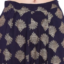 Stylum Women's Printed Rayon Blend Shirt Skirt Set An - XL