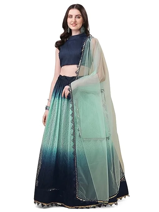 Amrutam Fab Women's Rasal Net Padding Designer Lehenga Choli An - Semi-stitched