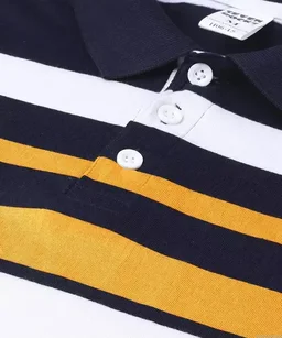 Eyebogler Men's Horizontal Stripes Polo Multicolor Tshirts Mo - XXL