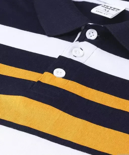 Eyebogler Men's Horizontal Stripes Polo Multicolor Tshirts Mo - XXL