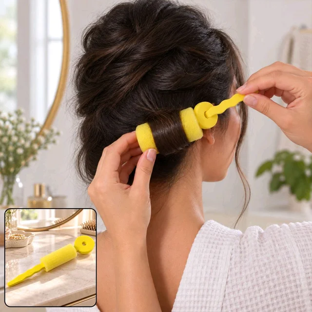 Soft Foam Hair Curling Roller With Locking Strap For Heatless Hairstyling (1 Pc)