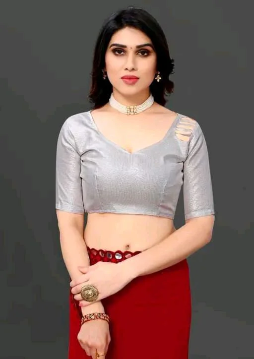 NEW FENCY GEORGETTE CUT WORK SAREE MO 0.1 - Free Size