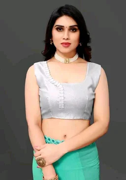 NEW FENCY GEORGETTE CUT WORK SAREE MO 0.5 - Free Size