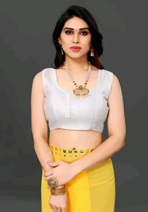 NEW FENCY GEORGETTE CUT WORK SAREE MO 0.6 - Free Size