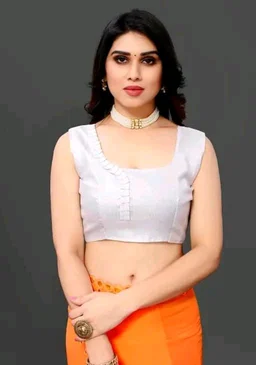 NEW FENCY GEORGETTE CUT WORK SAREE MO 0.14 - Free Size