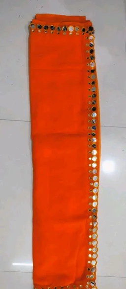 NEW FENCY GEORGETTE CUT WORK SAREE MO 0.14 - Free Size