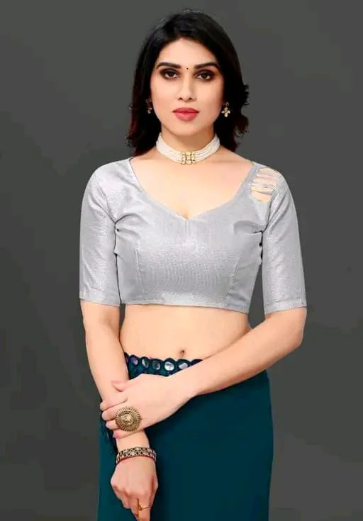 NEW FENCY GEORGETTE CUT WORK SAREE MO 0.12 - Free Size