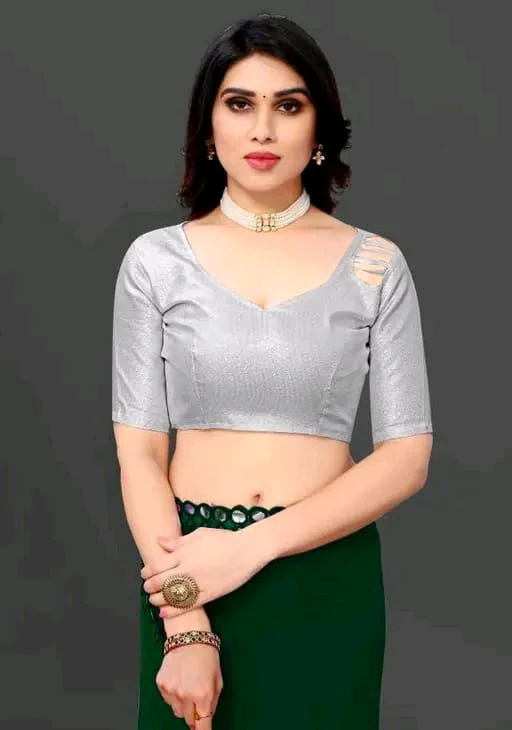 NEW FENCY GEORGETTE CUT WORK SAREE MO 0.9 - Free Size