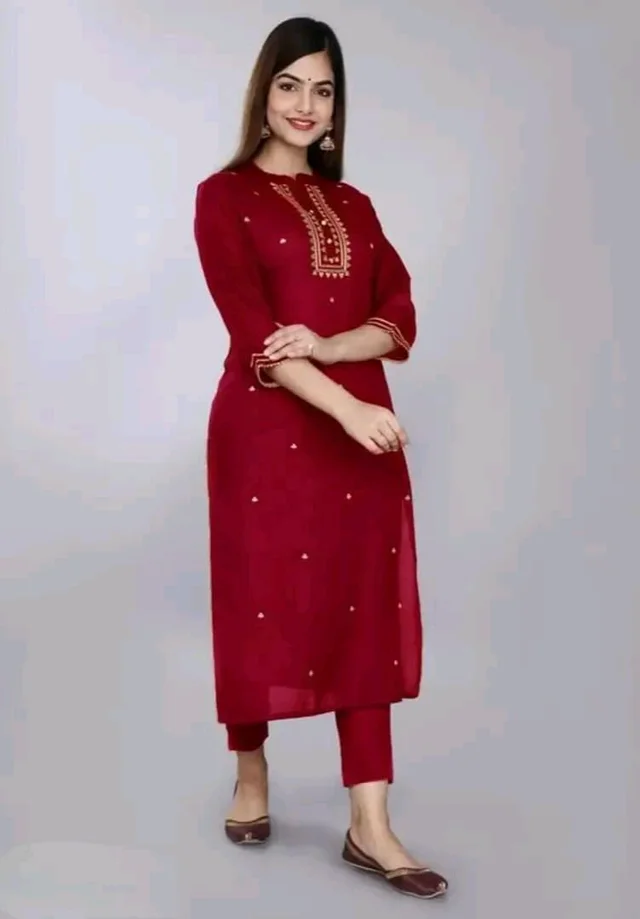 Embroidered Rayon Straight Kurtis good fit 0.3 - 2XL