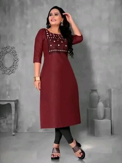 Women's Casual Embroidery Cotton Kurtis good 0.2 - 4XL