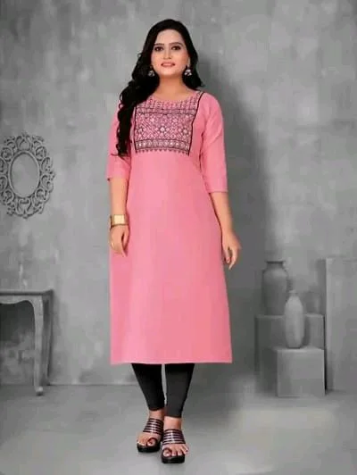 Women's Casual Embroidery Cotton Kurtis good 0.4 - L