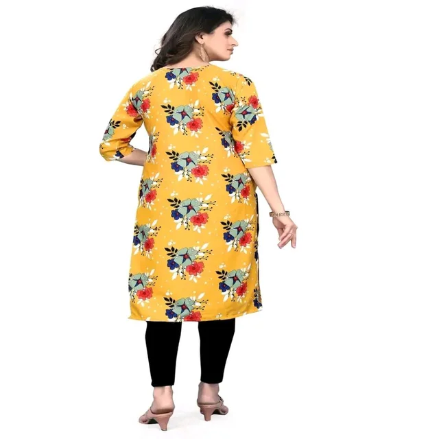Olive Crepe Printed Kurtas For Women Good 0.1 - 5XL