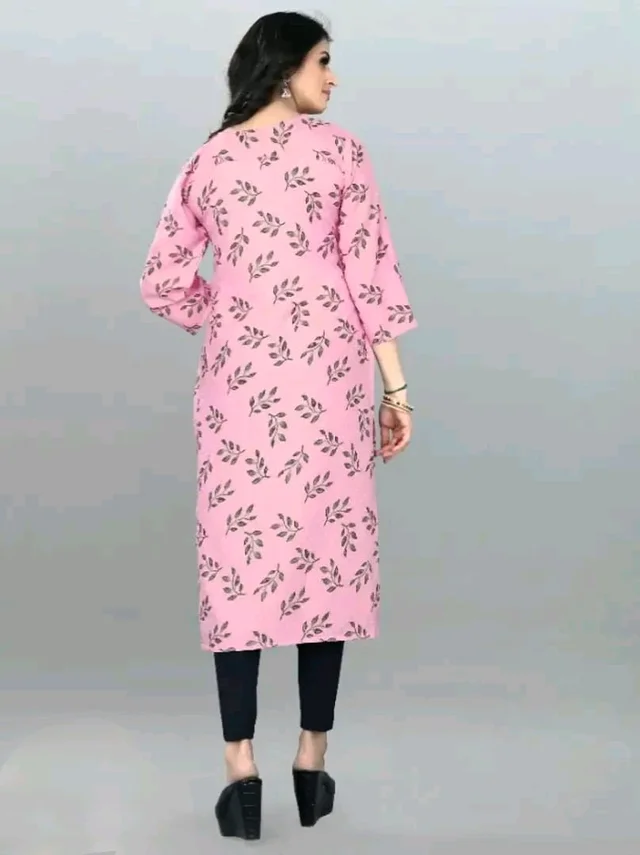 Olive Crepe Printed Kurtas For Women Good 0.6 - 4XL