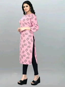 Olive Crepe Printed Kurtas For Women Good 0.6 - 5XL