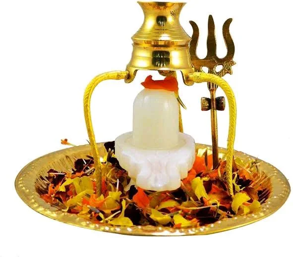 HOLYMONT99 Pure White Marble Shivling Complete Set All Size Available - Large