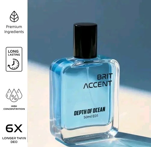 BRIT ACCENT|Depth of Ocean| Long-Lasting|Premium |Specially Currated for Unisex| Eau de Toilette - 50 ml (For Men & Women)