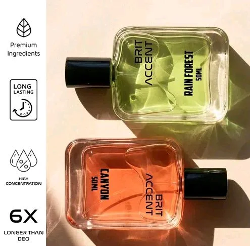 BRIT ACCENT Combo Pack Of 2|Rain-Forest-Canyon|Parfum|Long-Lasting|Specially Currated| Eau de Toilette - 100 ml (For Men & Women)