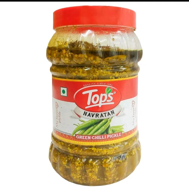 Tops Navratan Green Chilli Pickle 900 g