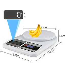 Kitchen Scale Multipurpose Portable Electronic Digital Weighing Scale | Weight Machine With Back Light LCD Display | White | 10 Kg |