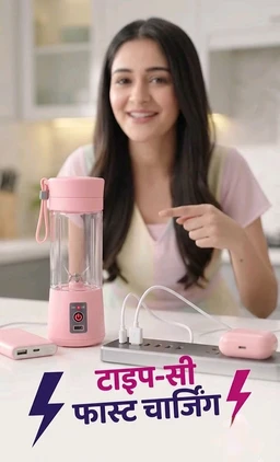 Portable USB Electric Juicer 6 blade blender and Shekhar DDp