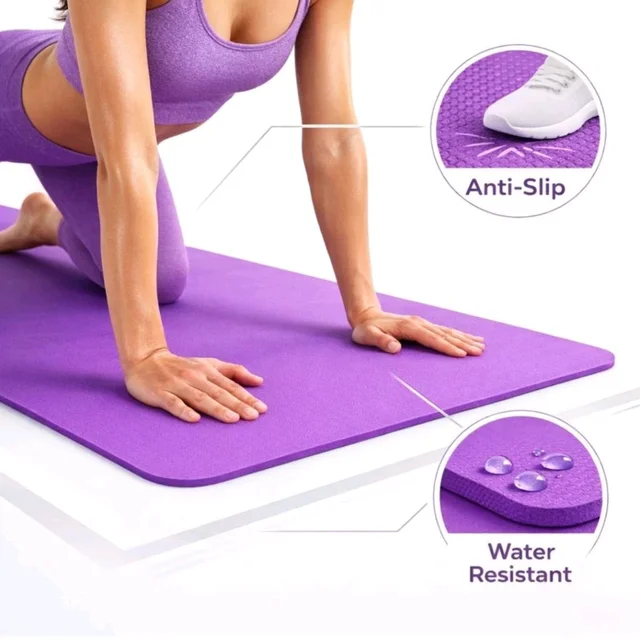Crosfit 4mm eva exercise mat for yoga & home workout anti slip yoga mat for women men purple 4 mm yoga mat
