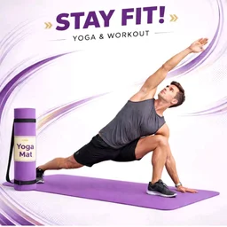 Crosfit 4mm eva exercise mat for yoga & home workout anti slip yoga mat for women men purple 4 mm yoga mat