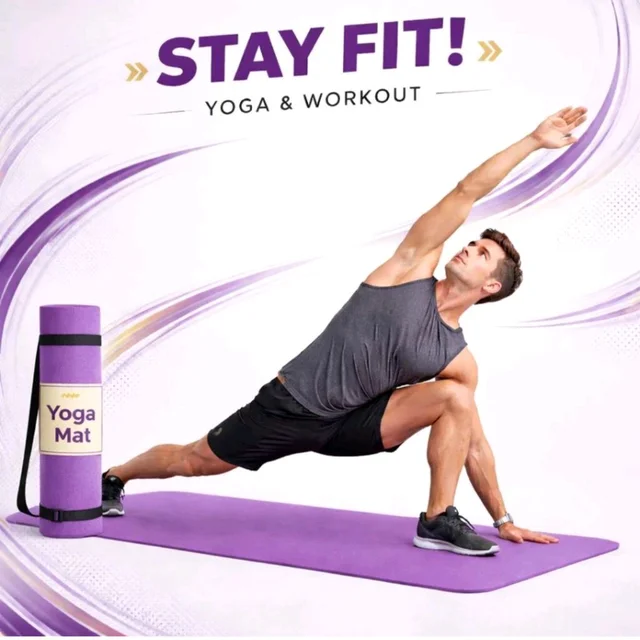 Crosfit 4mm eva exercise mat for yoga & home workout anti slip yoga mat for women men purple 4 mm yoga mat