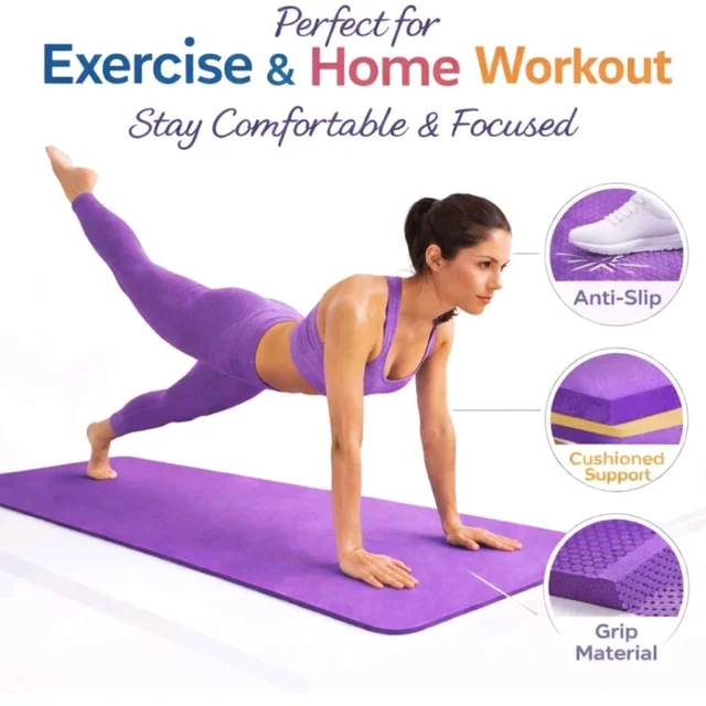 Crosfit 4mm eva exercise mat for yoga & home workout anti slip yoga mat for women men purple 4 mm yoga mat