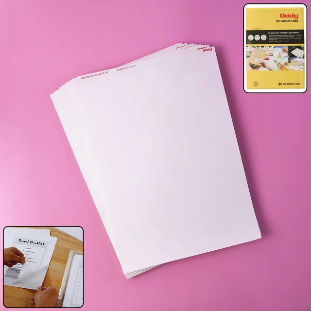 A4 Full-Sheet Self-Adhesive Labels – 100 Sheets for Custom Printing