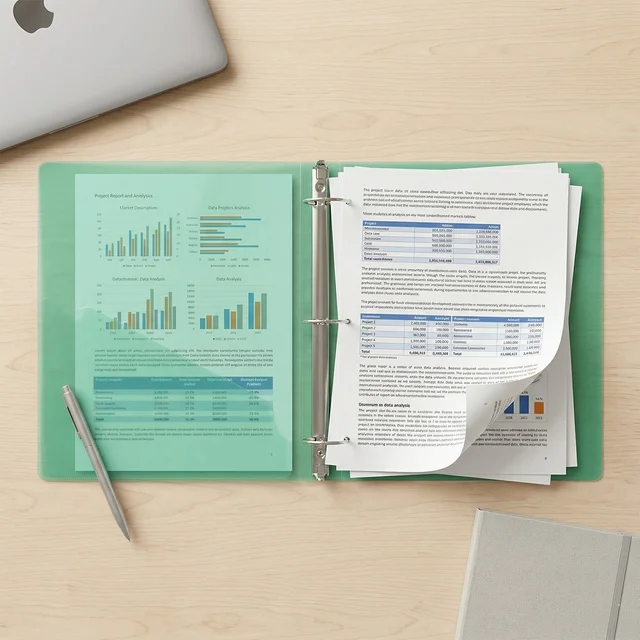 A4 Size Transparent Ring Binder Folder – Durable for Document Organization