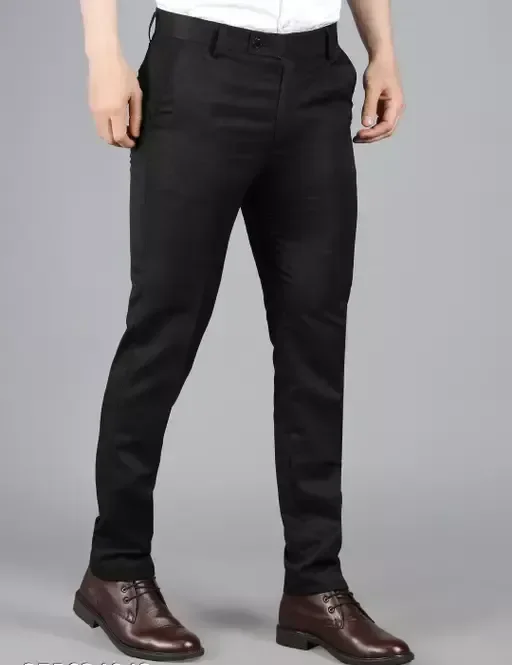 Ashu Mens Formal Pants (Black) Mo - 32