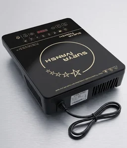 Surya Ivansh Full Touch Induction Cooker, 2000W, 4-Digit LED Display, Timer Control, 8 Temperature Levels, Overheat Protection