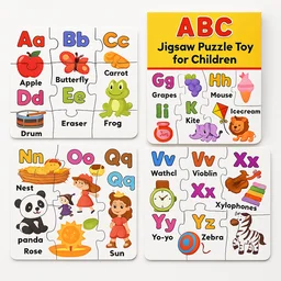 ABC Jigsaw Puzzle – 4 Pack Educational Toy for Kids | Puzzlica