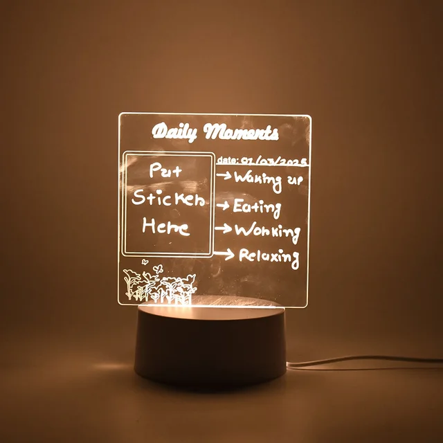 Acrylic Decorative Lamp – 3D Message Board & Night Light | Styleva