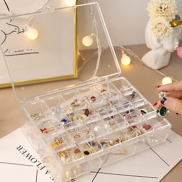 Acrylic Jewelry Box – 30 Compartment Dustproof Organizer | Organivo